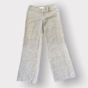 MICHAEL KORS Linen cotton blend Casual pants in Grey White Stripe Size 4 EUC